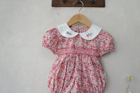 Load image into Gallery viewer, Baby Girls Flower Embroidered Print Rompers Wholesale 220530233
