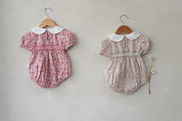 Load image into Gallery viewer, Baby Girls Flower Embroidered Print Rompers Wholesale 220530233
