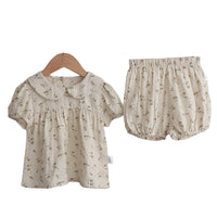 Load image into Gallery viewer, 2 Pieces Set Baby Kid Girls Flower Print Tops And Shorts Wholesale 220530248
