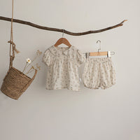 Load image into Gallery viewer, 2 Pieces Set Baby Kid Girls Flower Print Tops And Shorts Wholesale 220530248
