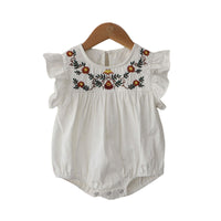 Load image into Gallery viewer, Baby Girls Embroidered Rompers Wholesale 220530251
