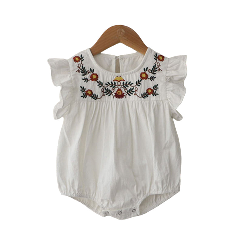 Baby Girls Embroidered Rompers Wholesale 220530251