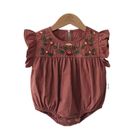 Load image into Gallery viewer, Baby Girls Embroidered Rompers Wholesale 220530251
