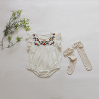 Load image into Gallery viewer, Baby Girls Embroidered Rompers Wholesale 220530251

