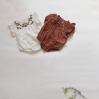 Load image into Gallery viewer, Baby Girls Embroidered Rompers Wholesale 220530251
