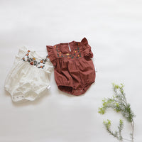 Load image into Gallery viewer, Baby Girls Embroidered Rompers Wholesale 220530251
