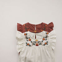 Load image into Gallery viewer, Baby Girls Embroidered Rompers Wholesale 220530251
