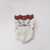 Load image into Gallery viewer, Baby Girls Embroidered Rompers Wholesale 220530251
