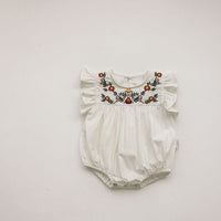 Load image into Gallery viewer, Baby Girls Embroidered Rompers Wholesale 220530251
