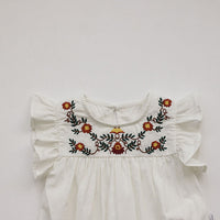 Load image into Gallery viewer, Baby Girls Embroidered Rompers Wholesale 220530251
