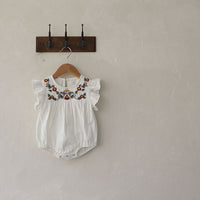 Load image into Gallery viewer, Baby Girls Embroidered Rompers Wholesale 220530251
