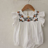 Load image into Gallery viewer, Baby Girls Embroidered Rompers Wholesale 220530251
