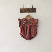Load image into Gallery viewer, Baby Girls Embroidered Rompers Wholesale 220530251
