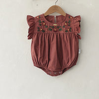 Load image into Gallery viewer, Baby Girls Embroidered Rompers Wholesale 220530251
