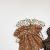 Load image into Gallery viewer, 2 Pieces Set Baby Girls Flower Print Tops And Solid Color Shorts Wholesale 220530256
