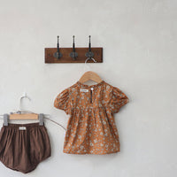 Load image into Gallery viewer, 2 Pieces Set Baby Girls Flower Print Tops And Solid Color Shorts Wholesale 220530256
