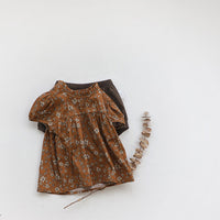 Load image into Gallery viewer, 2 Pieces Set Baby Girls Flower Print Tops And Solid Color Shorts Wholesale 220530256
