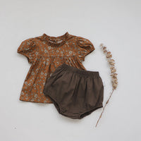 Load image into Gallery viewer, 2 Pieces Set Baby Girls Flower Print Tops And Solid Color Shorts Wholesale 220530256
