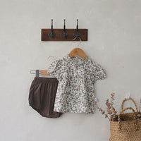 Load image into Gallery viewer, 2 Pieces Set Baby Girls Flower Print Tops And Solid Color Shorts Wholesale 220530256
