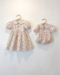 Load image into Gallery viewer, Baby Girls Flower Checked Lace Print Rompers Wholesale 220530281
