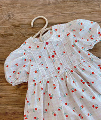 Load image into Gallery viewer, Baby Girls Flower Checked Lace Print Rompers Wholesale 220530281
