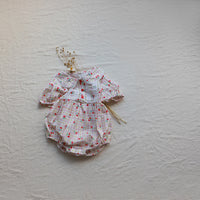 Load image into Gallery viewer, Baby Girls Flower Checked Lace Print Rompers Wholesale 220530281
