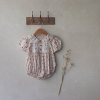 Load image into Gallery viewer, Baby Girls Flower Checked Lace Print Rompers Wholesale 220530281
