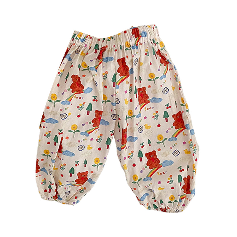 Baby Kid Girls Flower Animals Cartoon Print Pants Wholesale 220530312