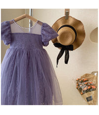 Load image into Gallery viewer, Baby Kid Girls Solid Color Bow Lace Dresses Wholesale 220530322
