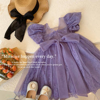 Load image into Gallery viewer, Baby Kid Girls Solid Color Bow Lace Dresses Wholesale 220530322
