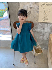 Load image into Gallery viewer, Kid Girls Solid Color Dresses Wholesale 220530342
