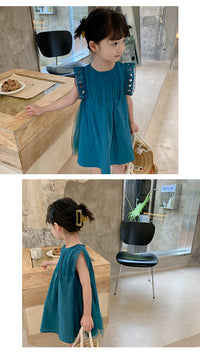 Load image into Gallery viewer, Kid Girls Solid Color Dresses Wholesale 220530342
