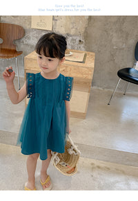 Load image into Gallery viewer, Kid Girls Solid Color Dresses Wholesale 220530342
