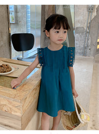 Load image into Gallery viewer, Kid Girls Solid Color Dresses Wholesale 220530342
