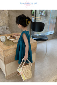 Load image into Gallery viewer, Kid Girls Solid Color Dresses Wholesale 220530342
