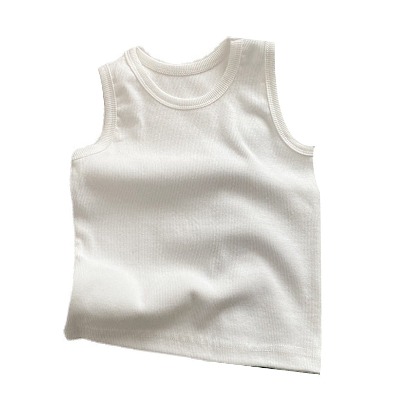 Baby Kid Unisex Solid Color Tank Tops Wholesale 220530360