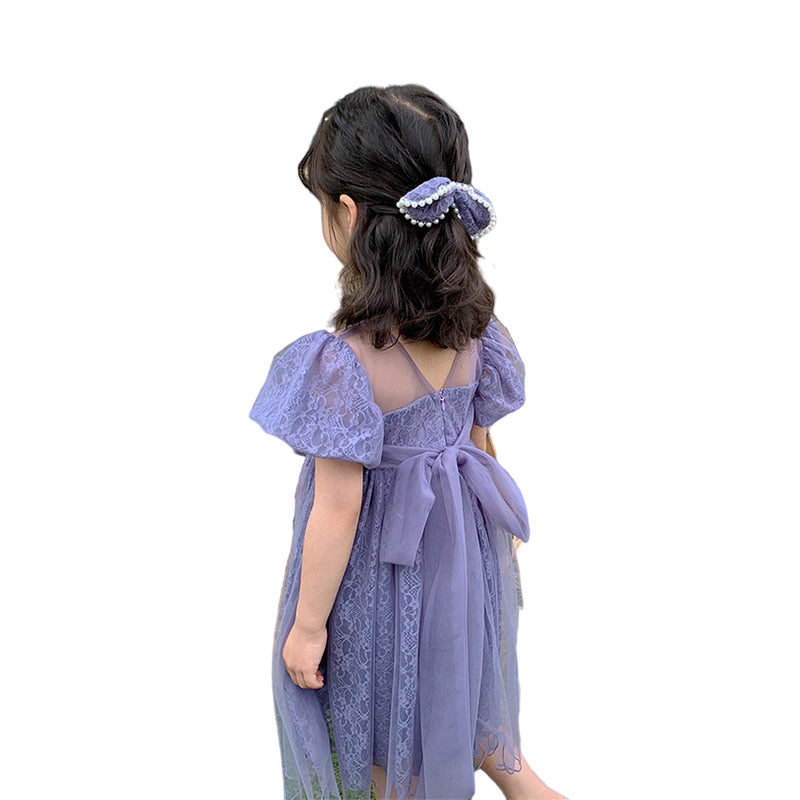 Baby Kid Girls Solid Color Bow Dresses Wholesale 220530366