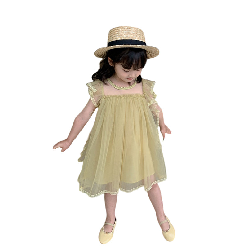 Baby Kid Girls Solid Color Dresses Wholesale 220530368