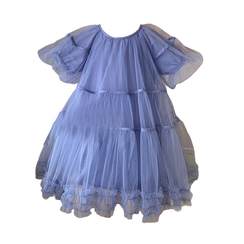 Kid Girls Solid Color Dresses Wholesale 220530386