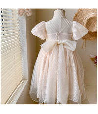 Load image into Gallery viewer, Baby Kid Girls Solid Color Bow Dresses Wholesale 220530411
