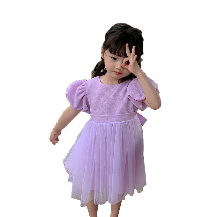 Baby Kid Girls Solid Color Bow Dresses Wholesale 220530429