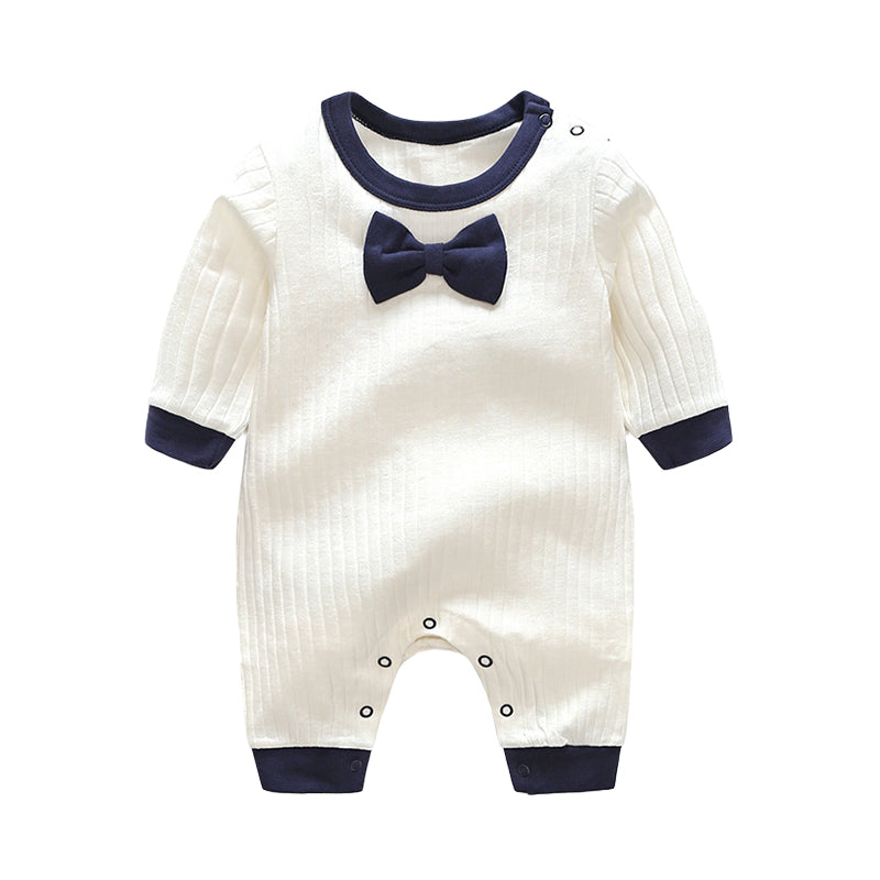 Baby Boys Color-blocking Bow Jumpsuits Wholesale 22053101