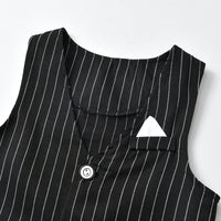 Load image into Gallery viewer, 3 Pieces Set Baby Kid Boys Birthday Party Bow Shirts Striped Vests Waistcoats And Shorts Wholesale 220531104
