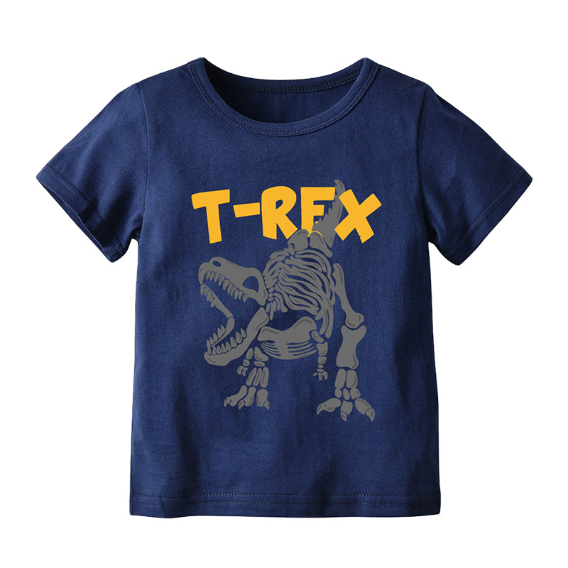 Baby Kid Boys Letters Dinosaur Cartoon Print T-Shirts Wholesale 220531105