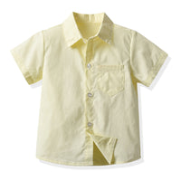 Load image into Gallery viewer, 2 Pieces Set Kid Boys Dressy Bow Shirts And Solid Color Shorts Suits Wholesale 220531118
