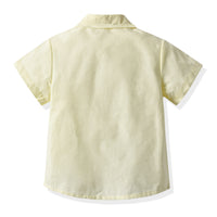 Load image into Gallery viewer, 2 Pieces Set Kid Boys Dressy Bow Shirts And Solid Color Shorts Suits Wholesale 220531118
