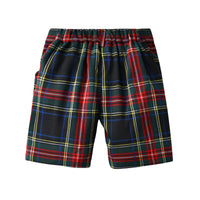 Load image into Gallery viewer, 2 Pieces Set Baby Kid Boys Dressy Solid Color Bow Shirts And Checked Shorts Suits Wholesale 220531121
