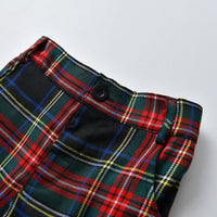 Load image into Gallery viewer, 2 Pieces Set Baby Kid Boys Dressy Solid Color Bow Shirts And Checked Shorts Suits Wholesale 220531121
