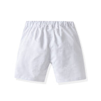 Load image into Gallery viewer, 2 Pieces Set Baby Kid Boys Dressy Striped Bow Shirts And Solid Color Shorts Suits Wholesale 220531123
