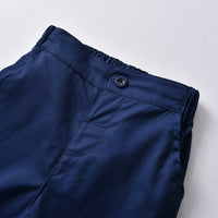 Load image into Gallery viewer, 2 Pieces Set Baby Kid Boys Dressy Striped Bow Shirts And Solid Color Shorts Suits Wholesale 220531123
